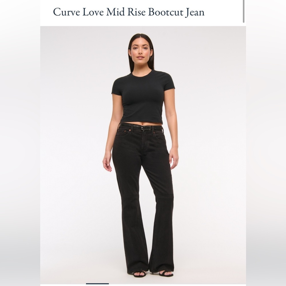 Abercrombie & Fitch Black midrise curve love 30 short jeans